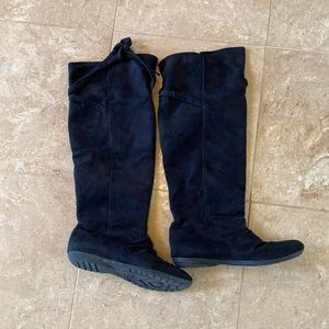 Suede to the knee boots